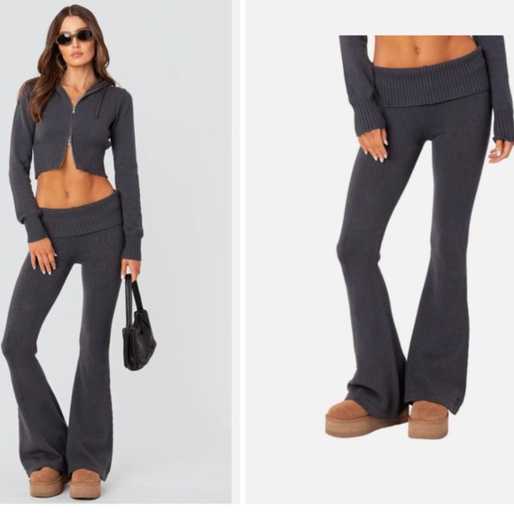 Edikted Pants - Edikted Navy Blue Sweat Set